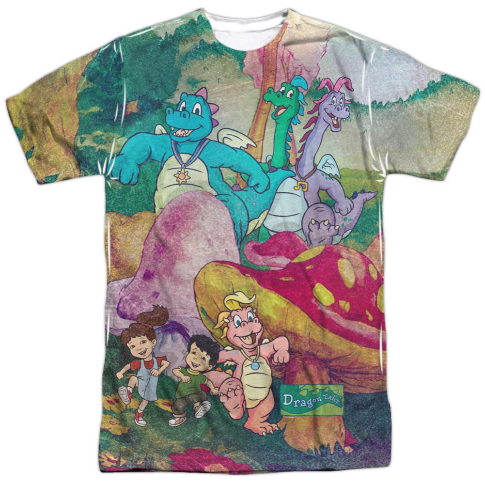 Dragon Tales Mushroom Meadow Men's Regular Fit Polyester Short-Sleeve T-Shirt