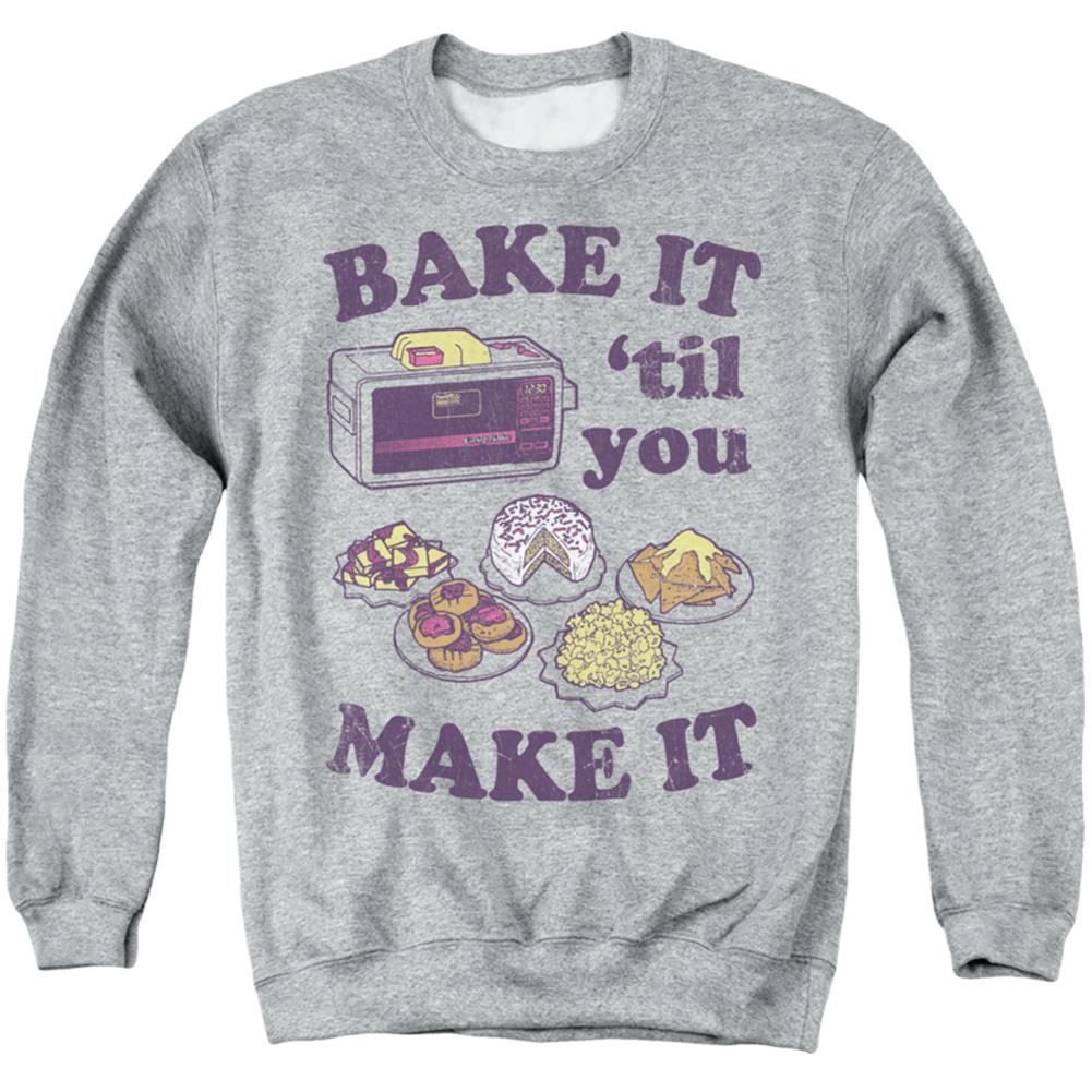 Easy Bake Oven Bake It Til You Make It Men's Crewneck 50 50 Poly Long-Sleeve T-Shirt