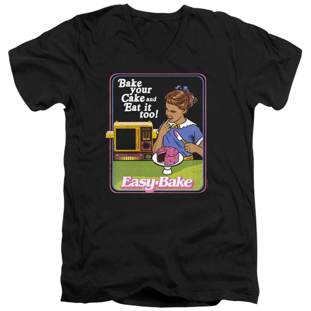 Easy Bake Oven Bake Your Cake Men's 30/1 Cotton Slim V-Neck T-Shirt