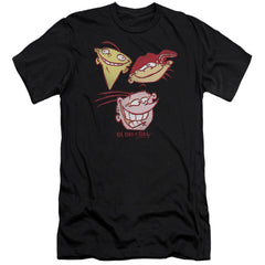 Ed Edd N Eddy Three Heads Men's Ultra-Soft 30/1 Cotton Slim Short-Sleeve T-Shirt