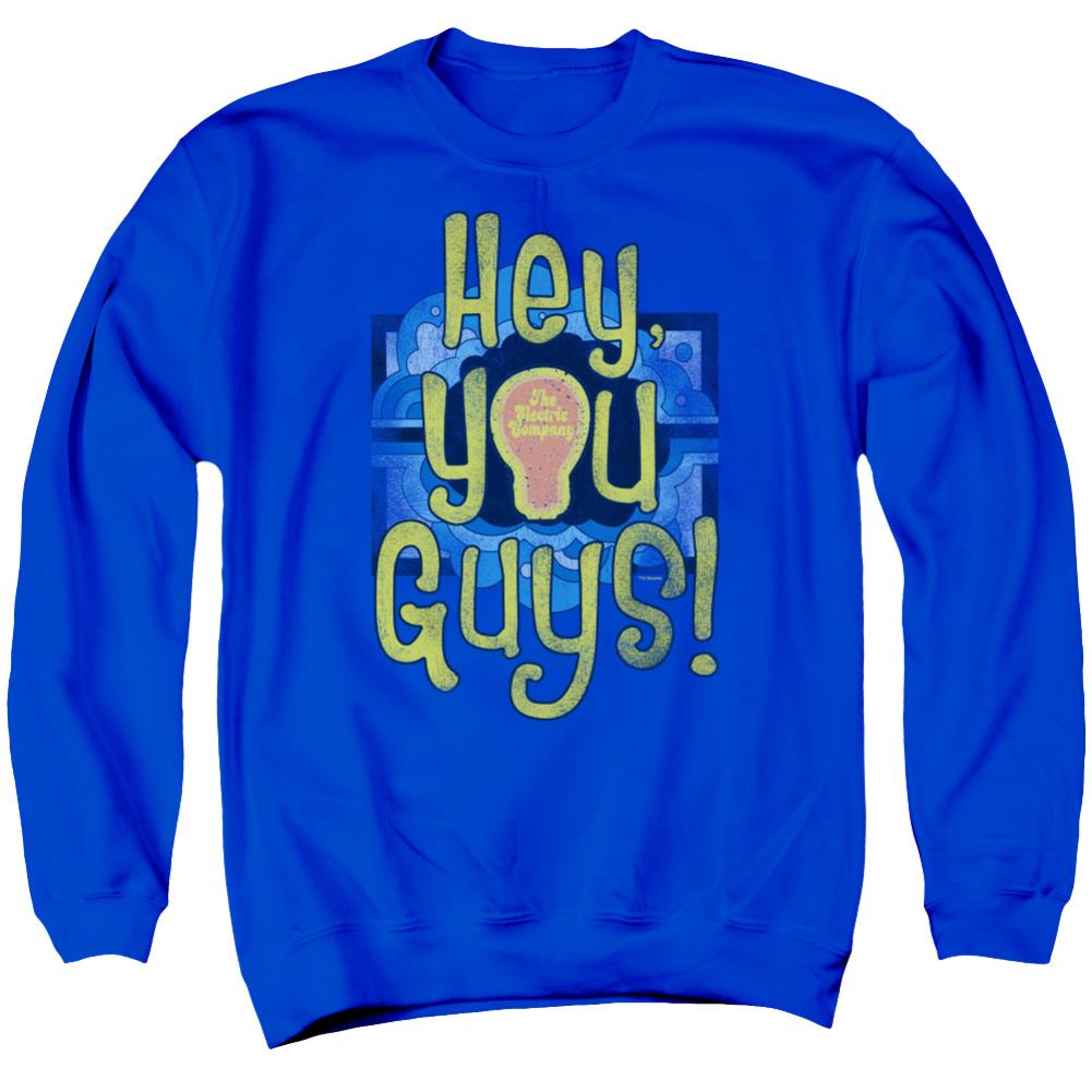 Electric Company Hey You Guys Men's Crewneck 50 50 Poly Long-Sleeve T-Shirt