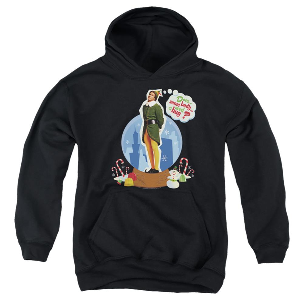 Elf Does Somebody Need A Hug? Youth Cotton Poly Pull-Over Hoodie