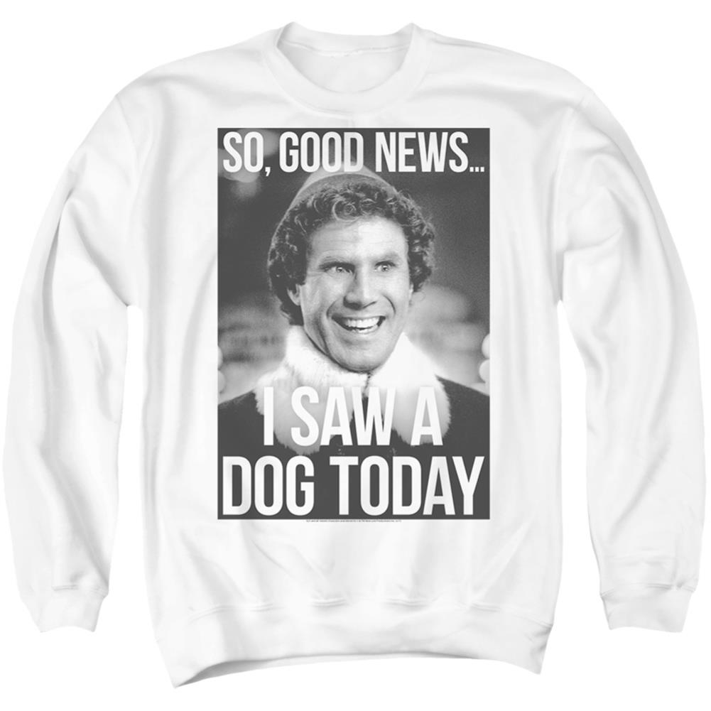 Elf Must Love Dogs Men's Crewneck 50 50 Poly Long-Sleeve T-Shirt
