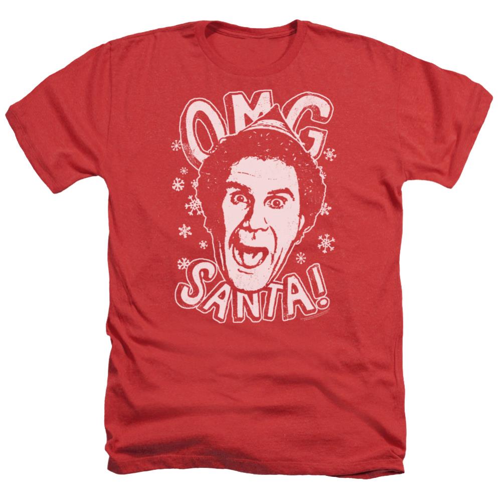 Elf OMG Santa Men's 30/1 Heather 60 40 Poly Short-Sleeve T-Shirt