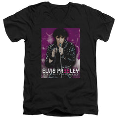Elvis Presley 35 Leather Men's 30/1 Cotton Slim V-Neck T-Shirt
