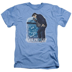 Elvis Presley 35th Anniversary 3 Men's 30/1 Heather 60 40 Poly Short-Sleeve T-Shirt