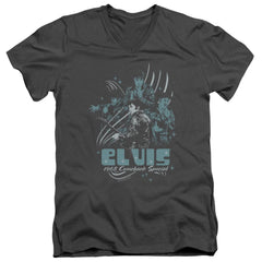 Elvis Presley 68 Leather Men's 30/1 Cotton Slim V-Neck T-Shirt