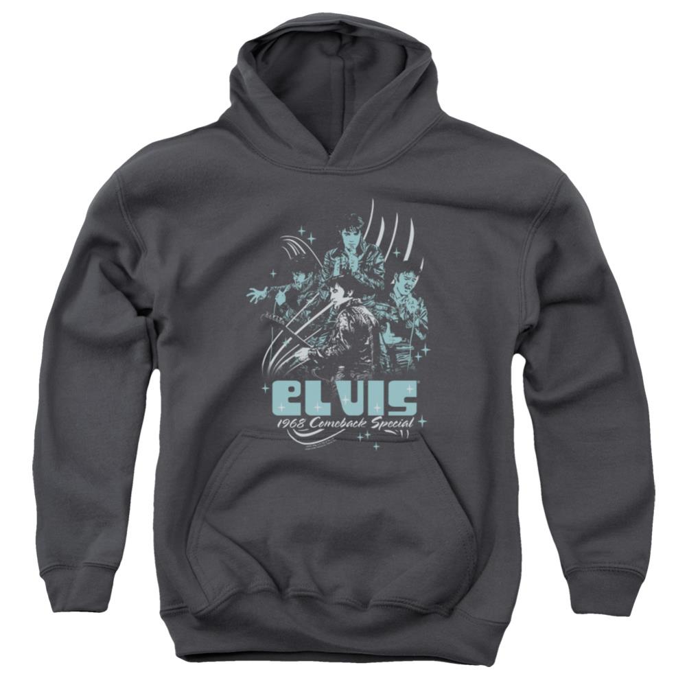 Elvis Presley 68 Leather Youth Cotton Poly Pull-Over Hoodie