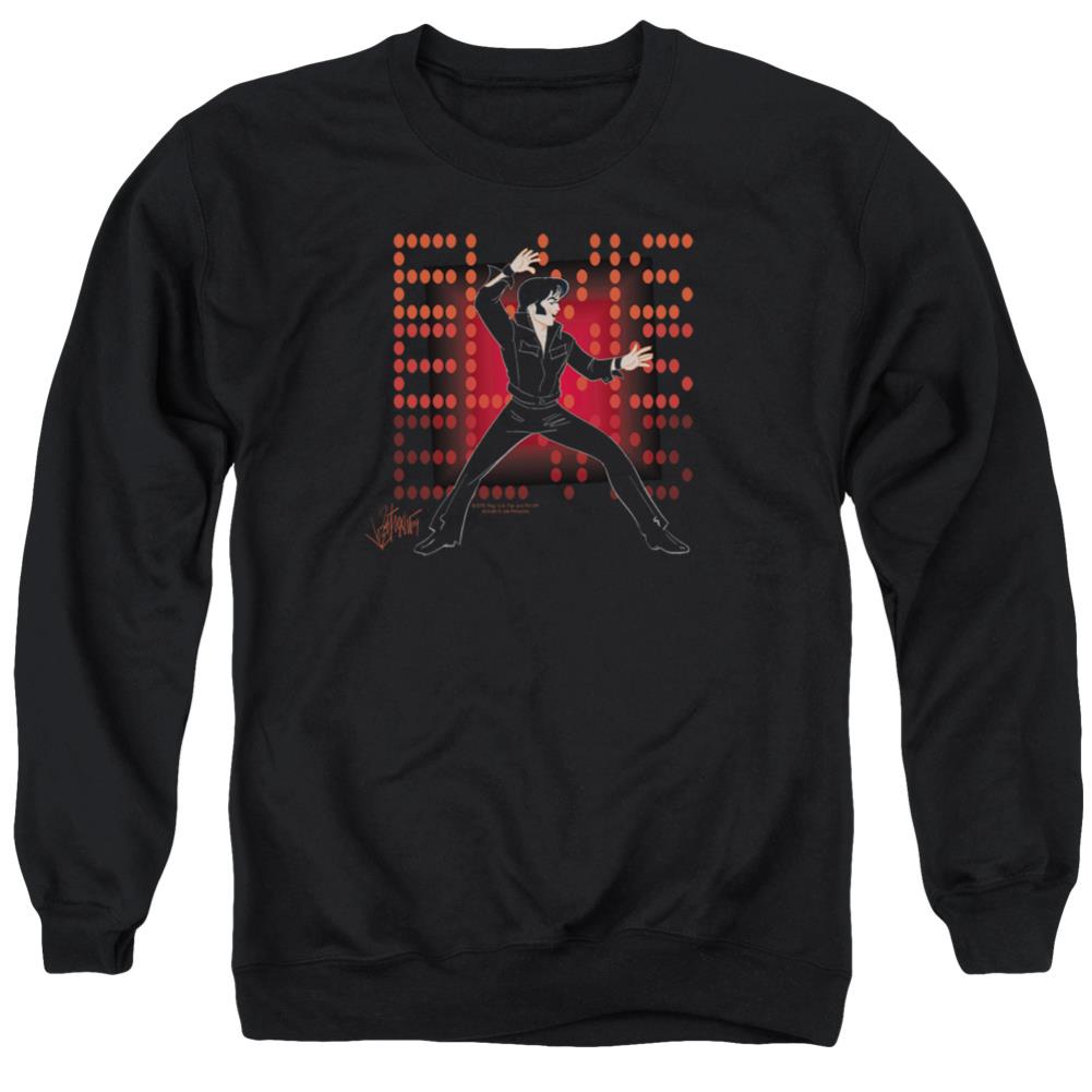 Elvis Presley 69 Anime Men's Crewneck 50 50 Poly Long-Sleeve T-Shirt