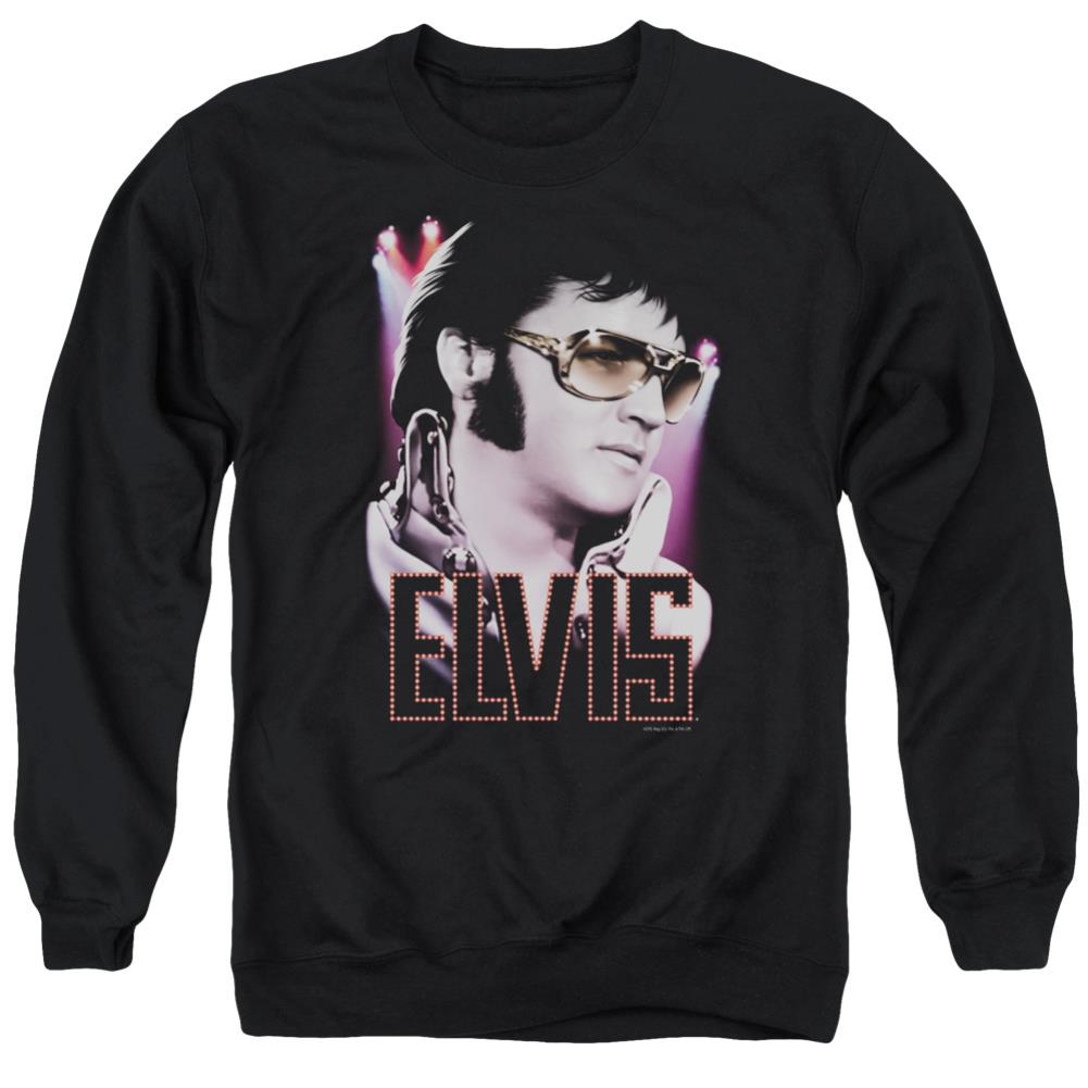 Elvis Presley 70s Star Men's Crewneck 50 50 Poly Long-Sleeve T-Shirt