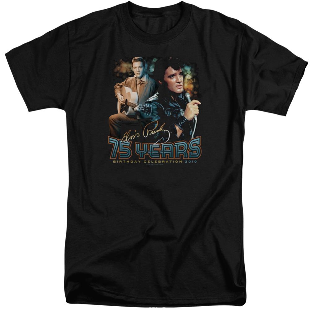 Elvis Presley 75 Years Men's 18/1 Tall Cotton Short-Sleeve T-Shirt