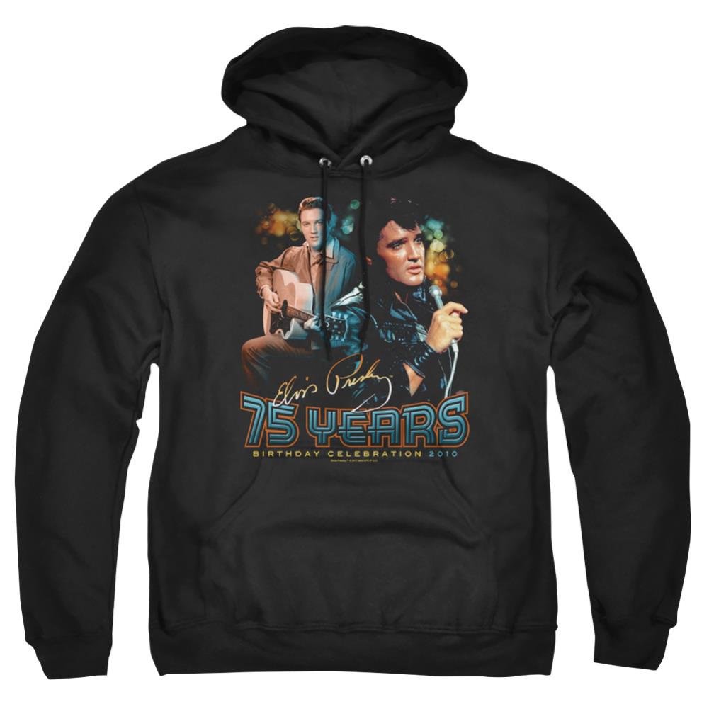 Elvis Presley 75 Years Men's Pull-Over 75 25 Poly Hoodie