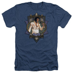 Elvis Presley Aloha From Hawaii Men's 30/1 Heather 60 40 Poly Short-Sleeve T-Shirt