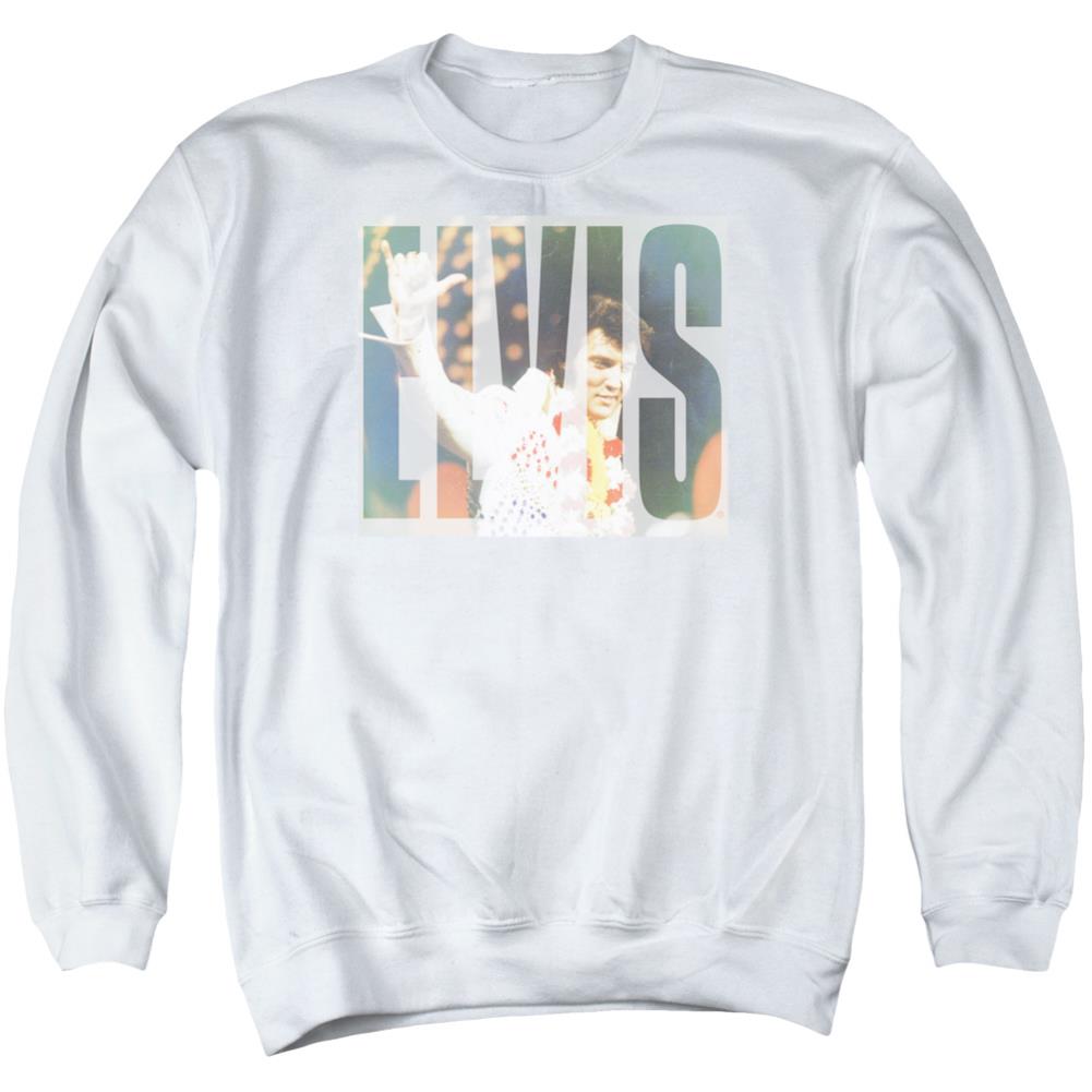 Elvis Presley Aloha Knockout Men's Crewneck 50 50 Poly Long-Sleeve T-Shirt