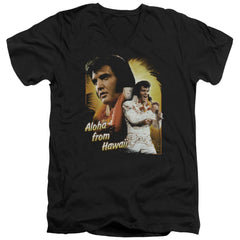 Elvis Presley Aloha Men's 30/1 Cotton Slim V-Neck T-Shirt