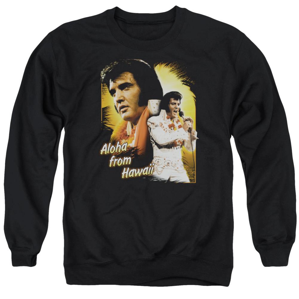 Elvis Presley Aloha Men's Crewneck 50 50 Poly Long-Sleeve T-Shirt