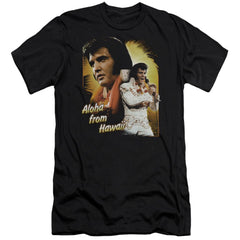 Elvis Presley Aloha Men's Ultra-Soft 30/1 Cotton Slim Short-Sleeve T-Shirt
