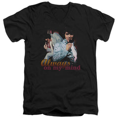 Elvis Presley Always On My Mind Men's 30/1 Cotton Slim V-Neck T-Shirt