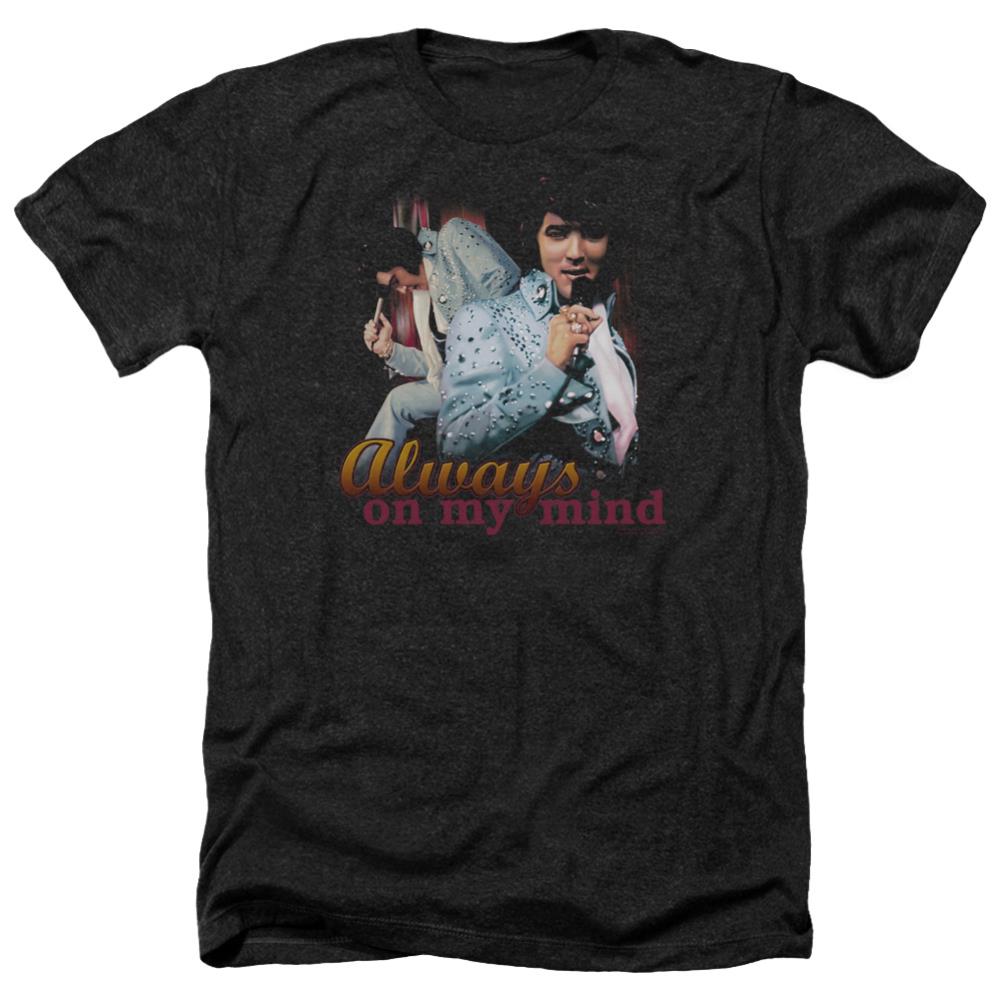 Elvis Presley Always On My Mind Men's 30/1 Heather 60 40 Poly Short-Sleeve T-Shirt