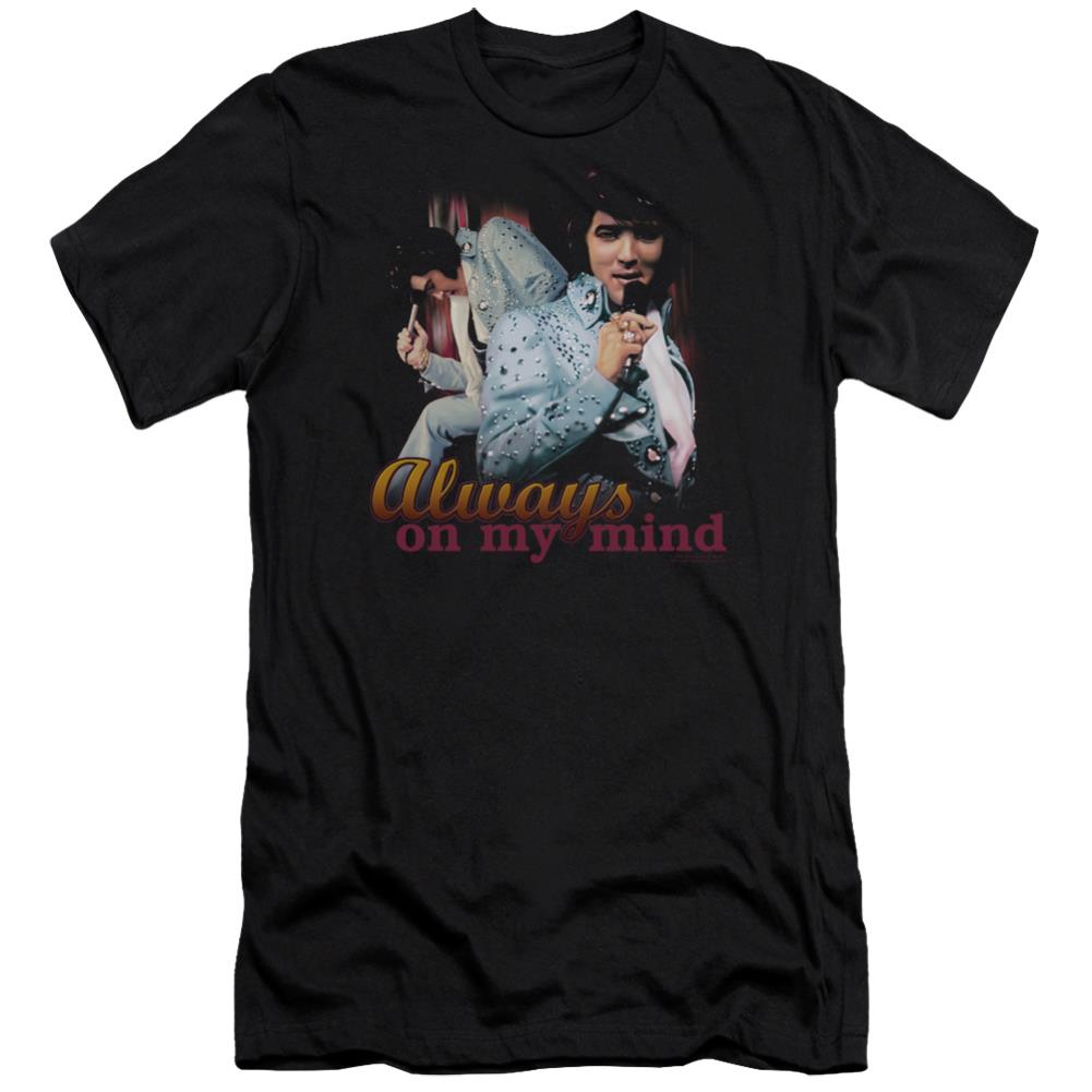 Elvis Presley Always On My Mind Men's Ultra-Soft 30/1 Cotton Slim Short-Sleeve T-Shirt