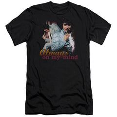 Elvis Presley Always On My Mind Men's Ultra-Soft 30/1 Cotton Slim Short-Sleeve T-Shirt