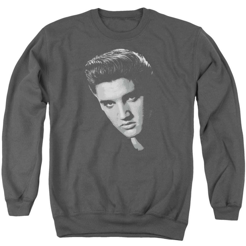 Elvis Presley American Idol Men's Crewneck 50 50 Poly Long-Sleeve T-Shirt