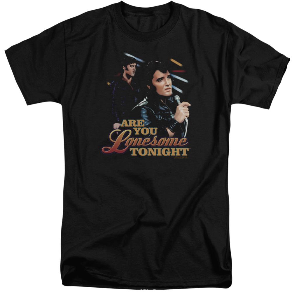 Elvis Presley Are You Lonesome Men's 18/1 Tall Cotton Short-Sleeve T-Shirt
