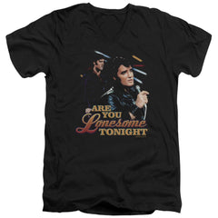 Elvis Presley Are You Lonesome Men's 30/1 Cotton Slim V-Neck T-Shirt
