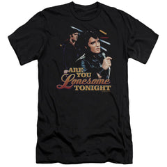 Elvis Presley Are You Lonesome Men's Ultra-Soft 30/1 Cotton Slim Short-Sleeve T-Shirt