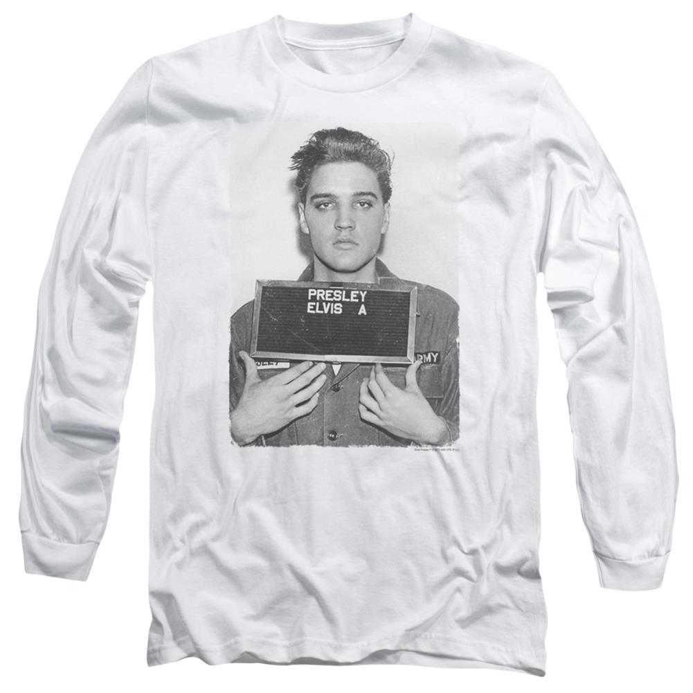 Elvis Presley Army Mug Shot Men's 18/1 Cotton Long-Sleeve T-Shirt