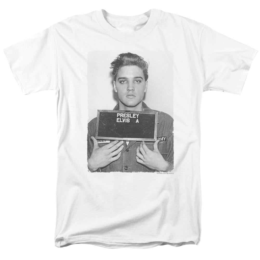 Elvis Presley Army Mug Shot Men's 18/1 Cotton Short-Sleeve T-Shirt