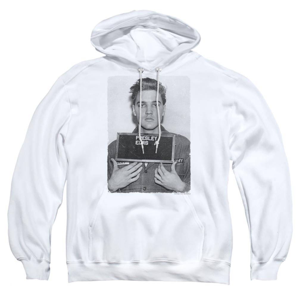 Elvis Presley Army Mug Shot Men's Pull-Over 75 25 Poly Hoodie