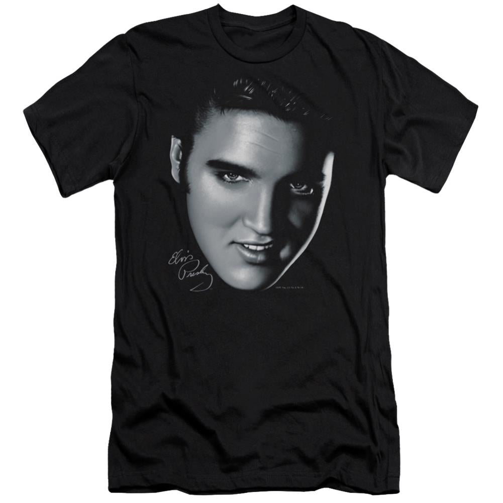 Elvis Presley Big Face Men's Ultra-Soft 30/1 Cotton Slim Short-Sleeve T-Shirt