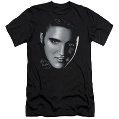 Elvis Presley Big Face Men's Ultra-Soft 30/1 Cotton Slim Short-Sleeve T-Shirt