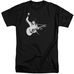 Elvis Presley Black&White Guitarman Men's 18/1 Tall Cotton Short-Sleeve T-Shirt