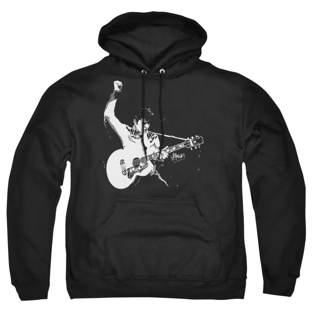 Elvis Presley Black&White Guitarman Men's Pull-Over 75 25 Poly Hoodie