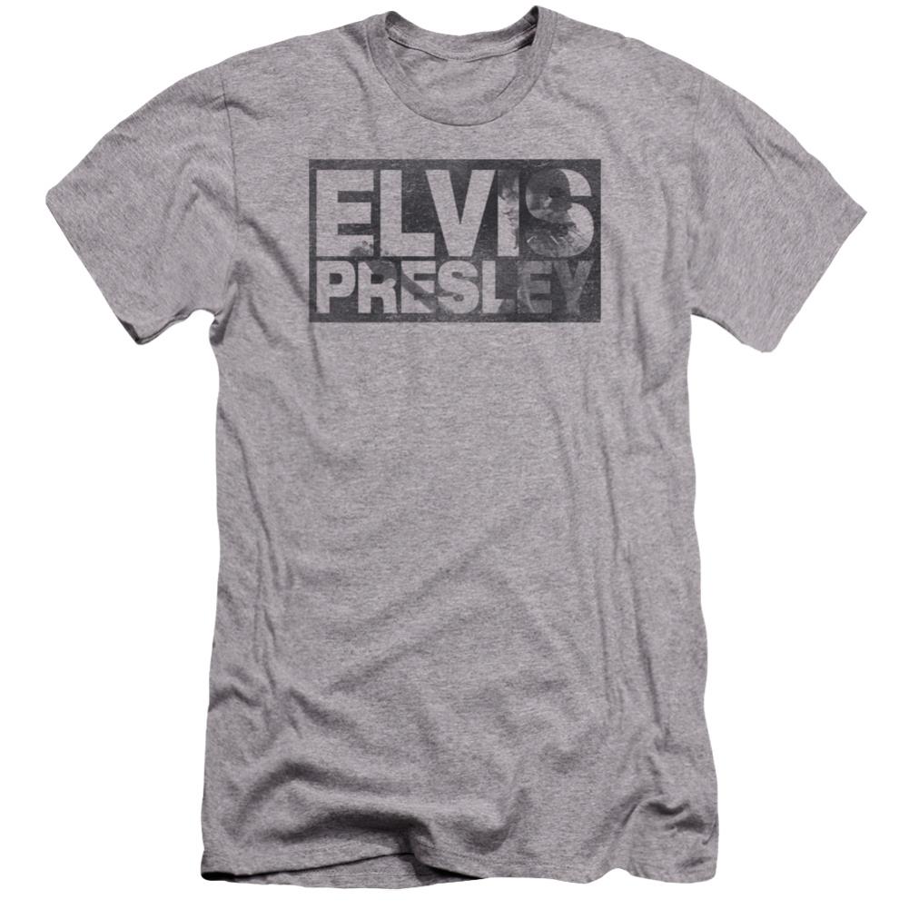 Elvis Presley Block Letters Men's Ultra-Soft 30/1 Cotton Slim Short-Sleeve T-Shirt
