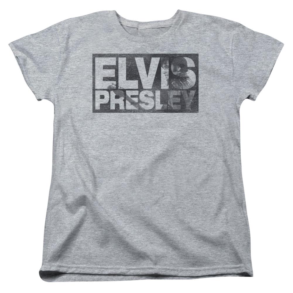 Elvis Presley Block Letters Women's 18/1 Cotton Short-Sleeve T-Shirt