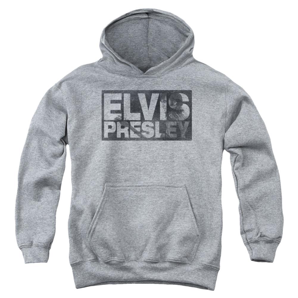 Elvis Presley Block Letters Youth Cotton Poly Pull-Over Hoodie