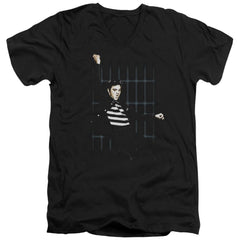 Elvis Presley Blue Bars Men's 30/1 Cotton Slim V-Neck T-Shirt