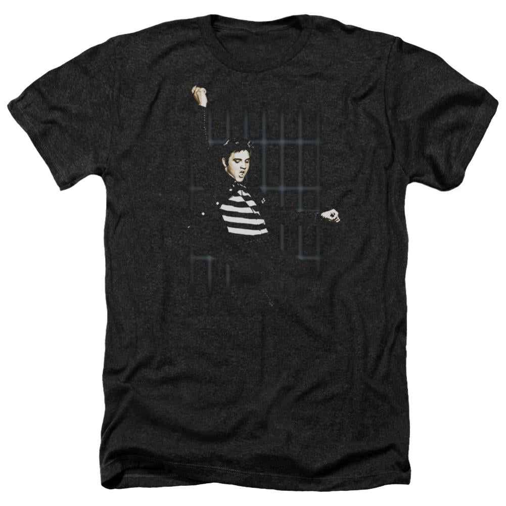 Elvis Presley Blue Bars Men's 30/1 Heather 60 40 Poly Short-Sleeve T-Shirt