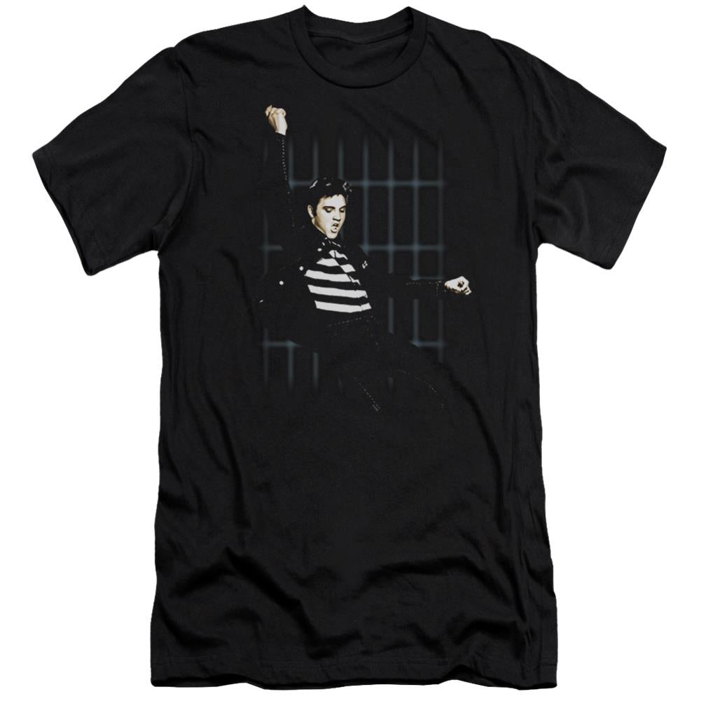 Elvis Presley Blue Bars Men's Ultra-Soft 30/1 Cotton Slim Short-Sleeve T-Shirt