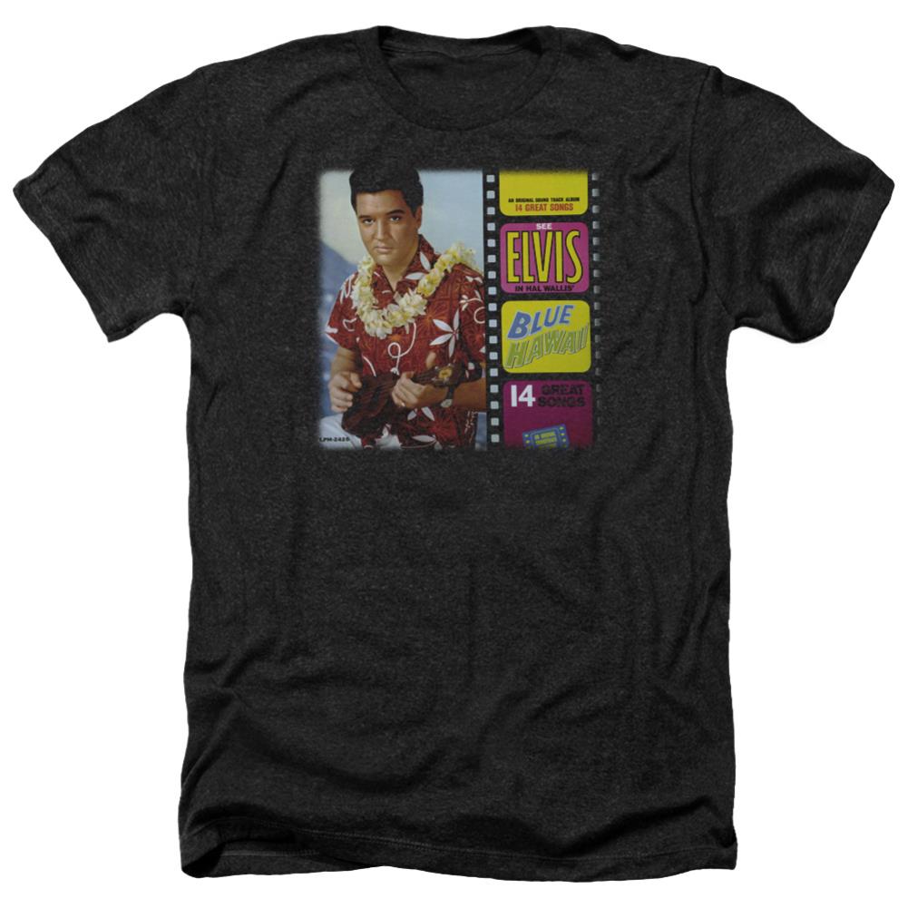 Elvis Presley Blue Hawaii Album Men's 30/1 Heather 60 40 Poly Short-Sleeve T-Shirt