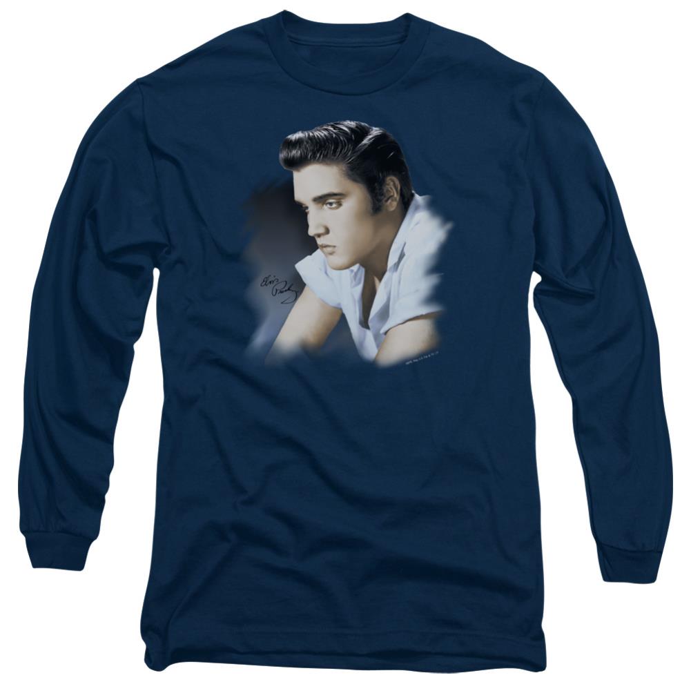 Elvis Presley Blue Profile Men's 18/1 Cotton Long-Sleeve T-Shirt