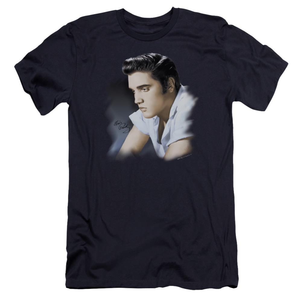 Elvis Presley Blue Profile Men's Ultra-Soft 30/1 Cotton Slim Short-Sleeve T-Shirt