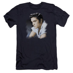 Elvis Presley Blue Profile Men's Ultra-Soft 30/1 Cotton Slim Short-Sleeve T-Shirt