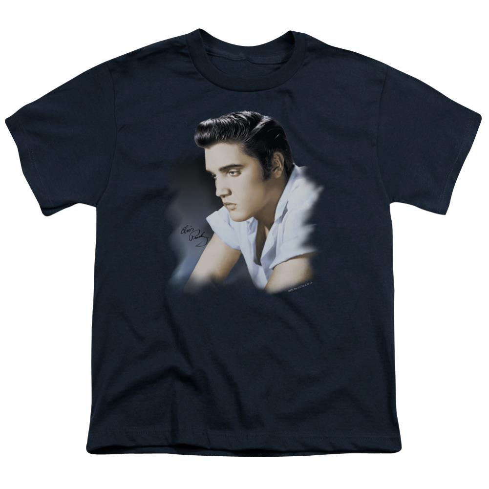 Elvis Presley Blue Profile Youth 18/1 100% Cotton Short-Sleeve T-Shirt