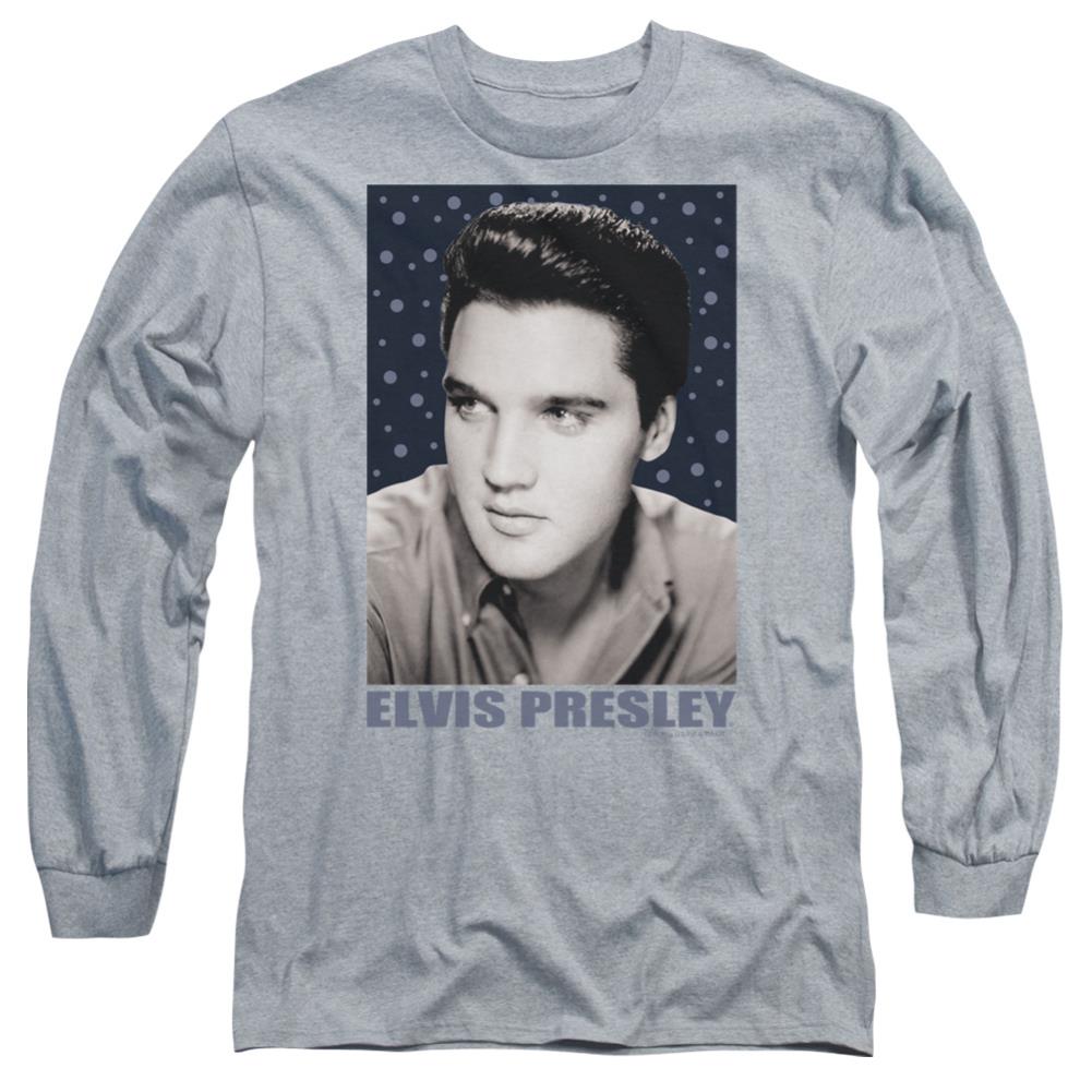 Elvis Presley Blue Sparkle Men's 18/1 Cotton Long-Sleeve T-Shirt