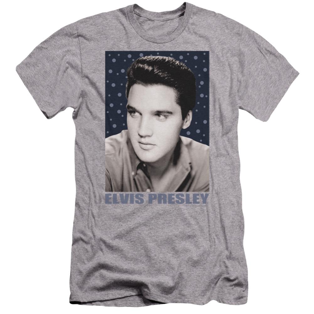 Elvis Presley Blue Sparkle Men's Ultra-Soft 30/1 Cotton Slim Short-Sleeve T-Shirt