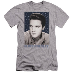 Elvis Presley Blue Sparkle Men's Ultra-Soft 30/1 Cotton Slim Short-Sleeve T-Shirt